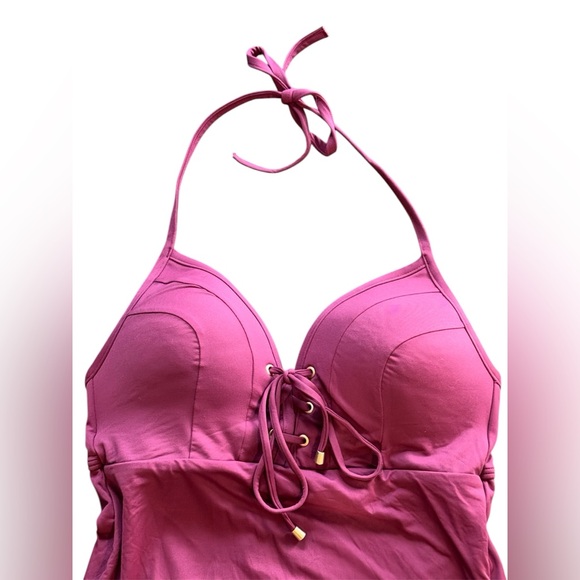 Niptuck Swim Tie Front Halter One Piece Swimsuit size 8 lace up NWT - Picture 3 of 6